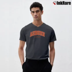 Men’s 90s Auburn Alumni Tiger Football V-Neck Tee in charcoal | Sharp, Breathable, Everyday Staple