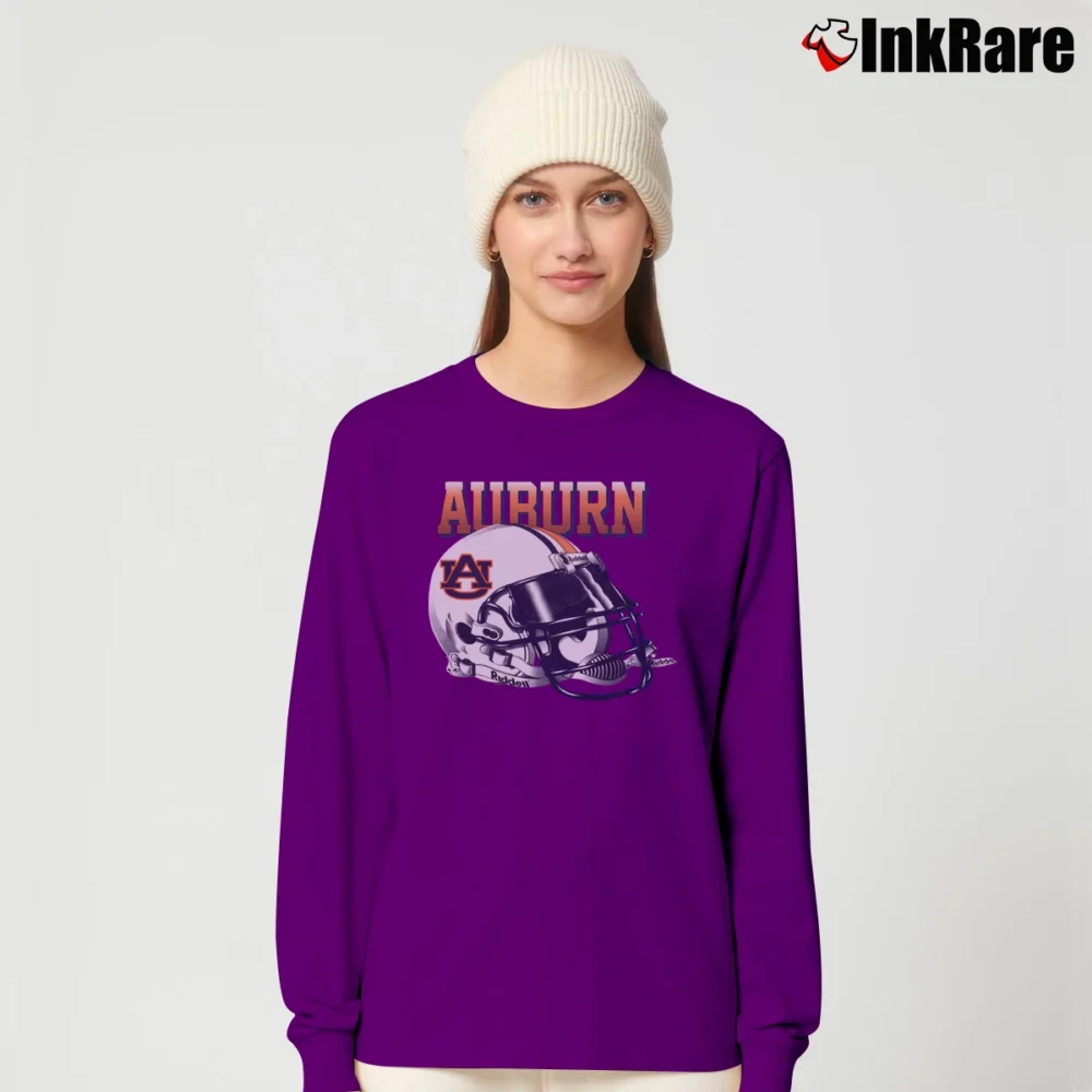 Women’s 90s Auburn Tigers Riddell Helmet Graphic Long-Sleeve Top in purple | Sleek, Versatile, All-Season