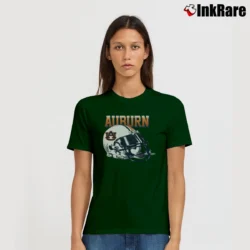 Women’s 90s Auburn Tigers Riddell Helmet Graphic Signature T-Shirt in forest green | Soft, Flattering Fit