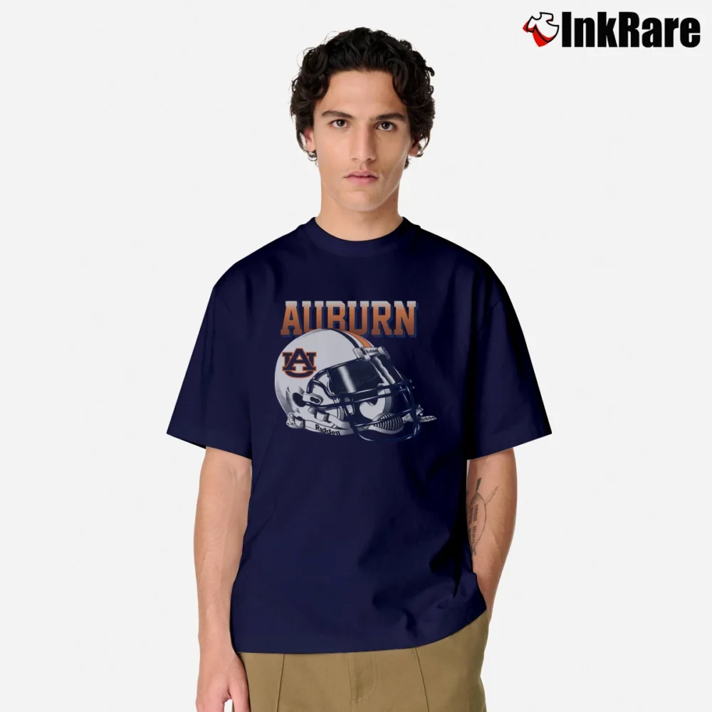 Men’s 90s Auburn Tigers Riddell Helmet Graphic Classic T-Shirt in navy | Soft, Breathable Everyday Wear