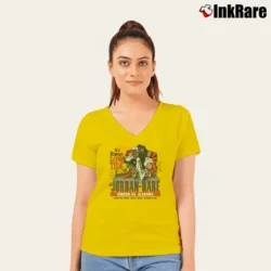 Women’s 90s Auburn University Tiger Graphic V-Neck Tee in yellow | Chic Neckline, Soft Texture