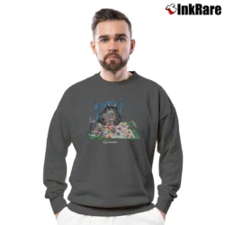 Men’s 90s B Kliban Cat Guam Painter Crewneck Sweatshirt in charcoal | Cozy Fabric, Clean Style