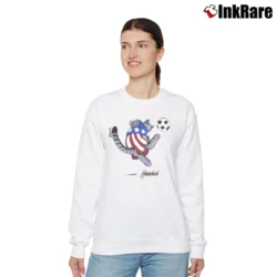Women’s 90s B Kliban Cat USA Jumper Relaxed Sweatshirt in white | Soft, Laid-Back Vibe
