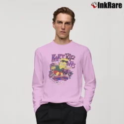 Men’s 90s Badass Bootleg Cartoon Bart Simpsons Rip Offs Long-Sleeve Shirt in light pink | Sleek, Lightweight, Year-Round Wear
