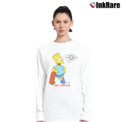 Women’s 90s Bart Simpson Cool Your Jets Cartoon TV Show Long-Sleeve Top in white | Sleek, Versatile, All-Season