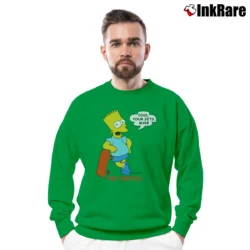 Men’s 90s Bart Simpson Cool Your Jets Cartoon TV Show Crewneck Sweatshirt in irish green | Cozy Fabric, Clean Style