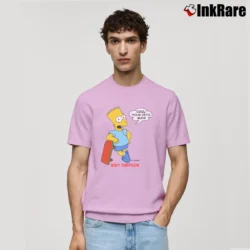 Men’s 90s Bart Simpson Cool Your Jets Cartoon TV Show Classic T-Shirt in light pink | Soft, Breathable Everyday Wear