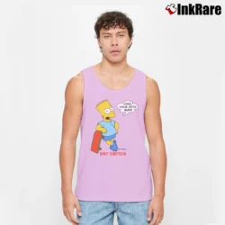 Men’s 90s Bart Simpson Cool Your Jets Cartoon TV Show Tank Top in light pink | Breathable, Active-Friendly Design