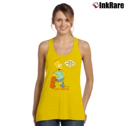 Women’s 90s Bart Simpson Cool Your Jets Cartoon TV Show Tank Top in yellow | Lightweight, Movement-Friendly