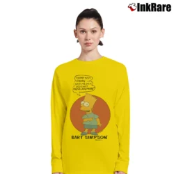 Women’s 90s Bart Simpson I Didn't Do It Original Simpsons Promo Classic Long-Sleeve Top in yellow | Sleek, Versatile, All-Season
