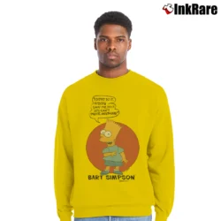Men’s 90s Bart Simpson I Didn't Do It Original Simpsons Promo Classic Crewneck Sweatshirt in yellow | Cozy Fabric, Clean Style