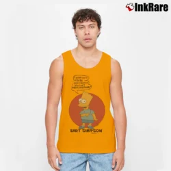 Men’s 90s Bart Simpson I Didn't Do It Original Simpsons Promo Classic Tank Top in orange | Breathable, Active-Friendly Design