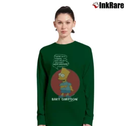 Women’s 90s Bart Simpson I Didn't Do It Original Simpsons Promo Long-Sleeve Top in forest green | Sleek, Versatile, All-Season
