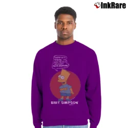 Men’s 90s Bart Simpson I Didn't Do It Original Simpsons Promo Crewneck Sweatshirt in purple | Cozy Fabric, Clean Style