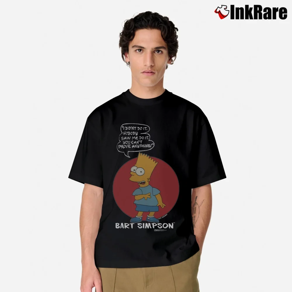 Men’s 90s Bart Simpson I Didn't Do It Original Simpsons Promo Classic T-Shirt in black | Soft, Breathable Everyday Wear