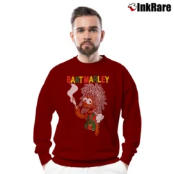 Men’s 90s Bart Simpsons Marley Crewneck Sweatshirt in maroon | Cozy Fabric, Clean Style