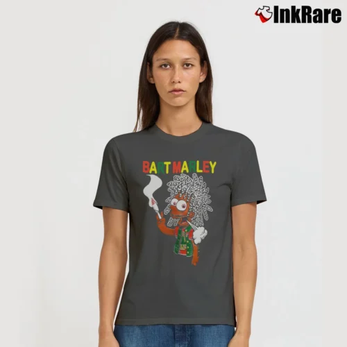 Women’s 90s Bart Simpsons Marley Signature T-Shirt in charcoal | Soft, Flattering Fit