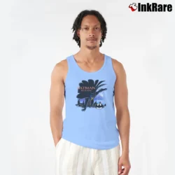 Men’s 90s Batman Returns Movie Comic Graphic Tank Top in light blue | Breathable, Active-Friendly Design