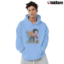 Men’s 90s Betty Boop Beautiful Graphic Cartoon Pullover Hoodie in light blue | Cozy, Durable, Modern Fit