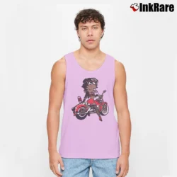 Men’s 90s Betty Boop Biker Chick Esther Jones Afro American Tank Top in light pink | Breathable, Active-Friendly Design