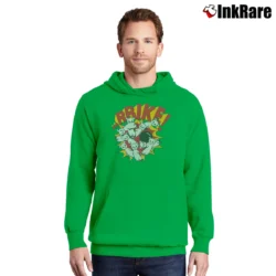 Men’s 90s Betty Boop Bowling Steeerrike Cartoon Pullover Hoodie in irish green | Cozy, Durable, Modern Fit