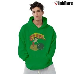 Men’s 90s Betty Boop Bowling Steeerrike Cartoon Pullover Hoodie in irish green | Cozy, Durable, Modern Fit