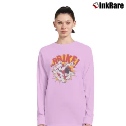 Women’s 90s Betty Boop Bowling Steeerrike Cartoon Long-Sleeve Top in light pink | Sleek, Versatile, All-Season