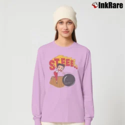 Women’s 90s Betty Boop Bowling Steeerrike Cartoon Long-Sleeve Top in light pink | Sleek, Versatile, All-Season