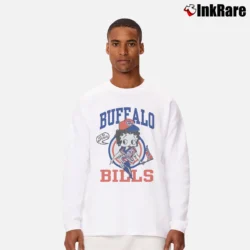Men’s 90s Betty Boop Buffalo Bills NFL Football Long-Sleeve Shirt in white | Sleek, Lightweight, Year-Round Wear