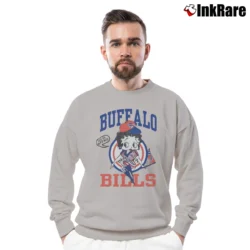 Men’s 90s Betty Boop Buffalo Bills NFL Football Crewneck Sweatshirt in sport grey | Cozy Fabric, Clean Style