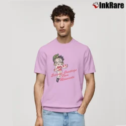 Men’s 90s Betty Boop Cartoon Graphic Classic T-Shirt in light pink | Soft, Breathable Everyday Wear