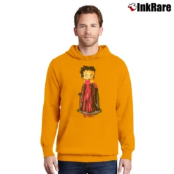 Men’s 90s Betty Boop Got Silk Cartoon Pullover Hoodie in orange | Cozy, Durable, Modern Fit