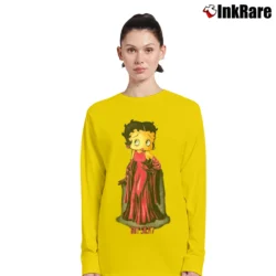 Women’s 90s Betty Boop Got Silk Cartoon Long-Sleeve Top in yellow | Sleek, Versatile, All-Season