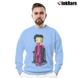 Men’s 90s Betty Boop Got Silk Cartoon Crewneck Sweatshirt in light blue | Cozy Fabric, Clean Style