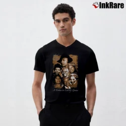 Men’s 90s Black Women Writers Literary Culture Featuring Alice Walker Maya Angelou V-Neck Tee in black | Sharp, Breathable, Everyday Staple