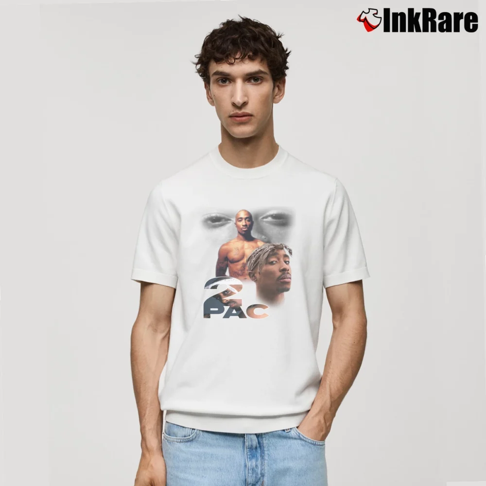 Men’s 90s Bootleg 2pac Tupac Shakur Bootleg Classic T-Shirt in white | Soft, Breathable Everyday Wear