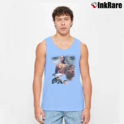 Men’s 90s Bootleg 2pac Tupac Shakur Bootleg Tank Top in light blue | Breathable, Active-Friendly Design