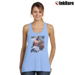 Women’s 90s Bootleg 2pac Tupac Shakur Bootleg Tank Top in light blue | Lightweight, Movement-Friendly