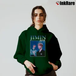Women’s 90s Bts Jimin Park Jimin Fashion Cozy Hoodie in forest green | Warm, Structured, Stylish