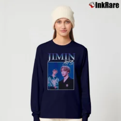 Women’s 90s Bts Jimin Park Jimin Fashion Long-Sleeve Top in navy | Sleek, Versatile, All-Season