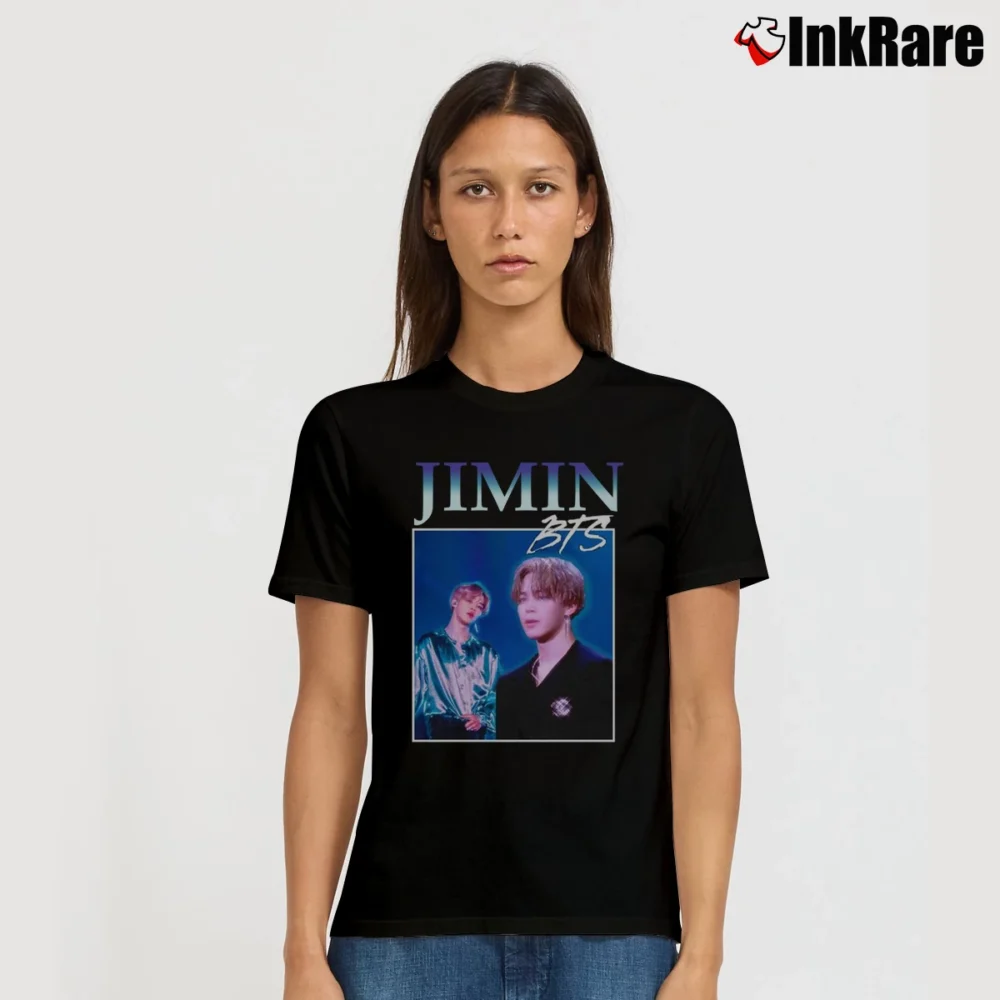Women’s 90s Bts Jimin Park Jimin Fashion Signature T-Shirt in black | Soft, Flattering Fit