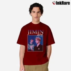 Men’s 90s Bts Jimin Park Jimin Fashion Classic T-Shirt in maroon | Soft, Breathable Everyday Wear