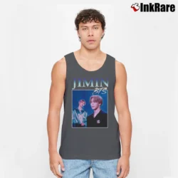 Men’s 90s Bts Jimin Park Jimin Fashion Tank Top in charcoal | Breathable, Active-Friendly Design