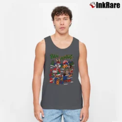 Men’s 90s Bugs Bunny Daffy Duck Christmas Looney Tunes Tank Top in charcoal | Breathable, Active-Friendly Design