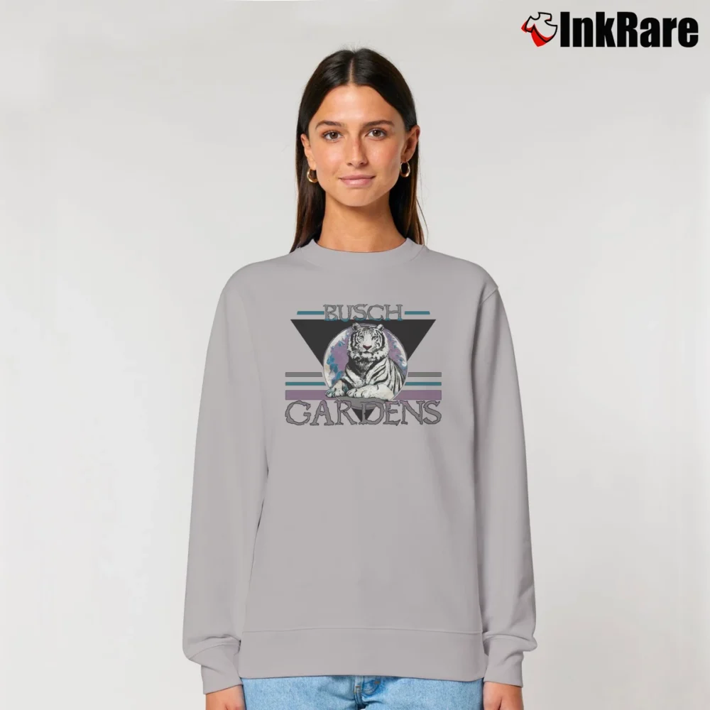 Women’s 90s Busch Gardens Snow Tiger Graphic Relaxed Sweatshirt in sport grey | Soft, Laid-Back Vibe