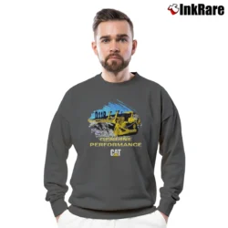 Men’s 90s Cat D11R Bulldozer Rock Ripper Machinery Crewneck Sweatshirt in charcoal | Cozy Fabric, Clean Style