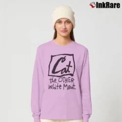 Women’s 90s Cat The Other White Meat Grunge Long-Sleeve Top in light pink | Sleek, Versatile, All-Season