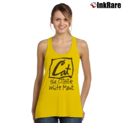 Women’s 90s Cat The Other White Meat Grunge Tank Top in yellow | Lightweight, Movement-Friendly