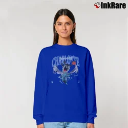 Women’s 90s Charlotte Hornets NBA Looney Tunes Basketball Relaxed Sweatshirt in royal blue | Soft, Laid-Back Vibe