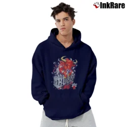 Men’s 90s Chicago Bulls Mascot Graphic Pullover Hoodie in navy | Cozy, Durable, Modern Fit
